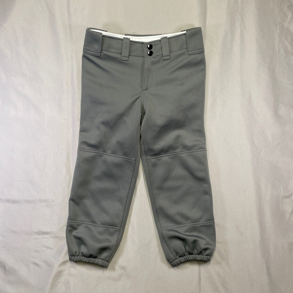 Youth‎ Gray Baseball Knicker Pants Athletic Reinforced Knee length Size Small